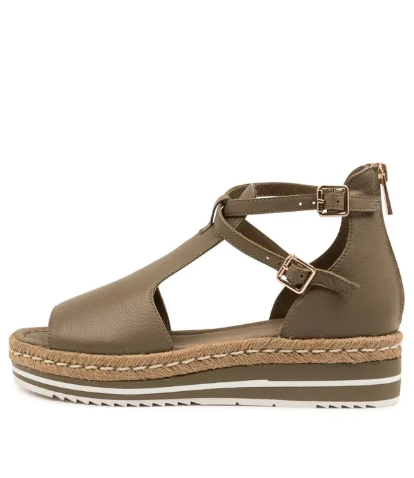 Women DJANGO & JULIETTE Alexys Dk Khaki Leather