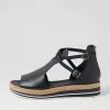 Women DJANGO & JULIETTE Alexys Navy Leather Espadrilles