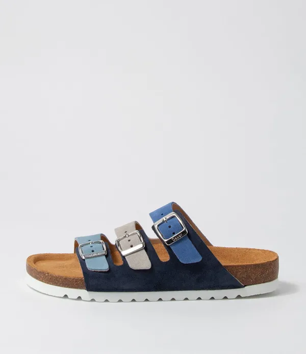 Women GABOR Alfy Blau Kombi Suede Sandals