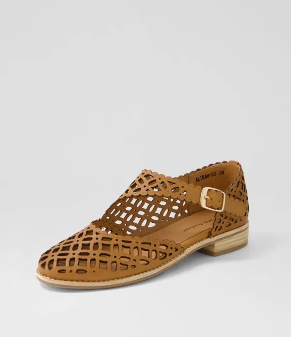 Women DJANGO & JULIETTE Alikam Tan Leather Flat Shoes
