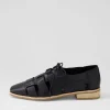 Women DJANGO & JULIETTE Alisane Black Leather Lace Up Flats