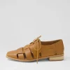 Women DJANGO & JULIETTE Alisane Tan Leather Lace Up Flats