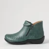 Women ZIERA Alliee Xw Dark Emerald Leather Ankle Boots