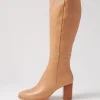 Women DJANGO & JULIETTE Allouta Cappuccino Leather Knee High Boots