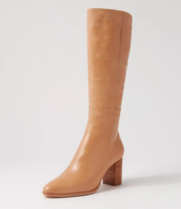 Women DJANGO & JULIETTE Allouta Cappuccino Leather Knee High Boots