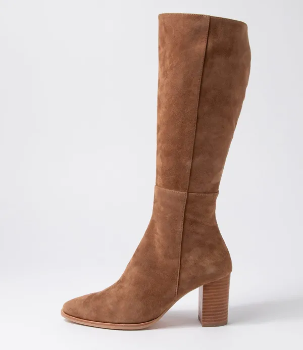 Women DJANGO & JULIETTE Allouta Light Choc Suede Knee High Boots