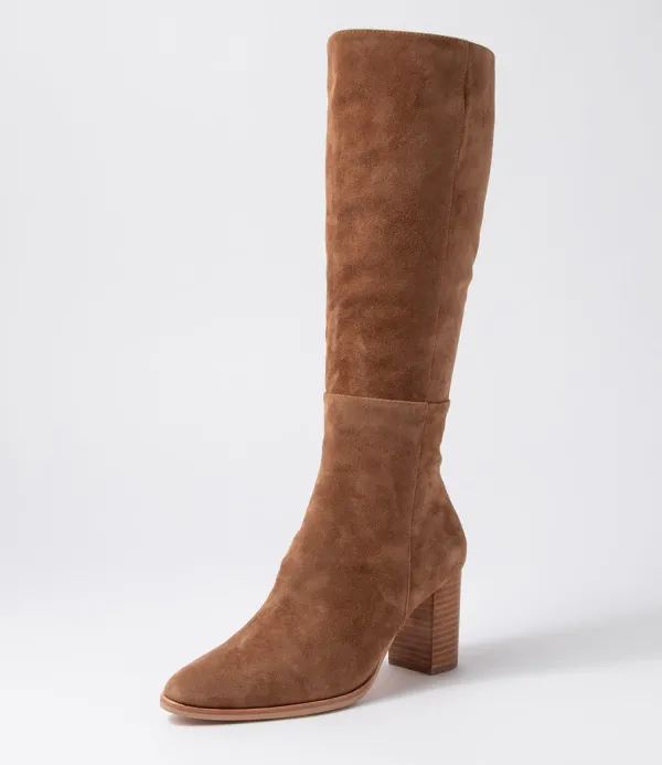 Women DJANGO & JULIETTE Allouta Light Choc Suede Knee High Boots