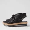 Women DJANGO & JULIETTE Altona Black Leather Sandals