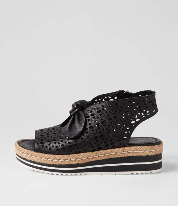 Women DJANGO & JULIETTE Altona Black Leather Sandals