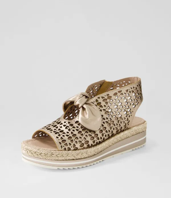 Women DJANGO & JULIETTE Altona Champagne Rope Leather Espadrilles