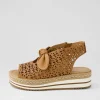Women DJANGO & JULIETTE Altona Dark Tan Leather Espadrilles