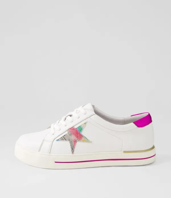 Women ZIERA Alysia W White Multi Dot Sneakers