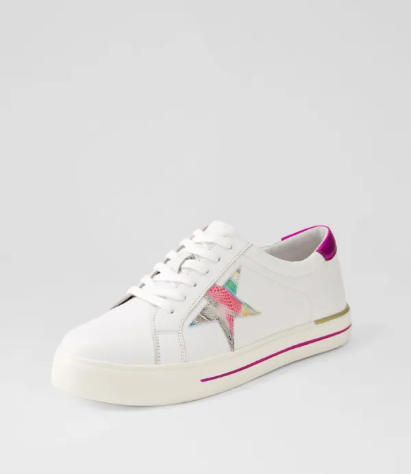 Women ZIERA Alysia W White Multi Dot Sneakers