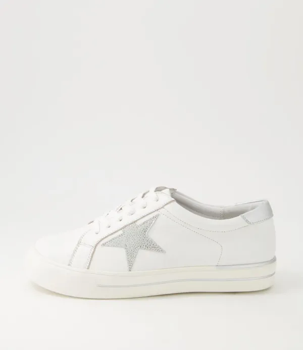 Women ZIERA Alysia W White Silver Speckle Multi Sneakers