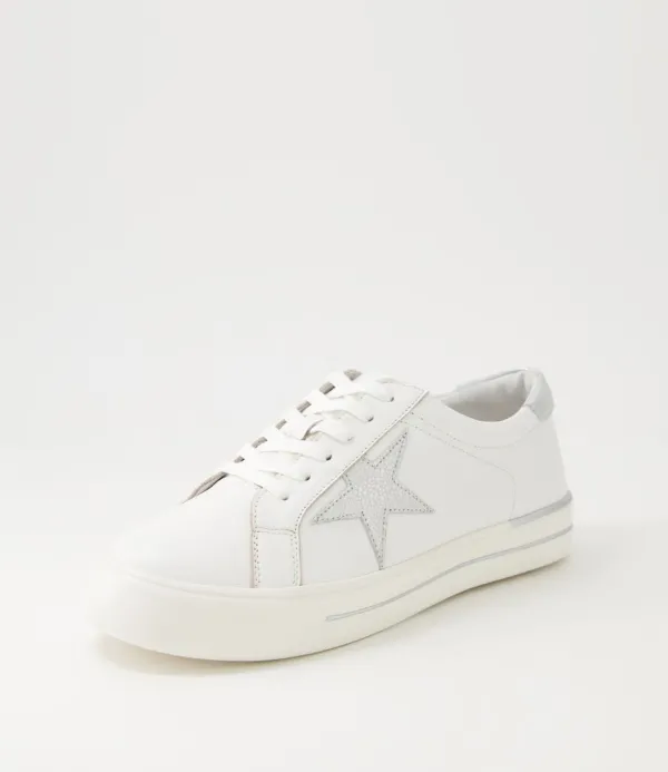 Women ZIERA Alysia W White Silver Speckle Multi Sneakers