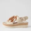 Women DJANGO & JULIETTE Amare Almond Natural Multi Leather Espadrilles