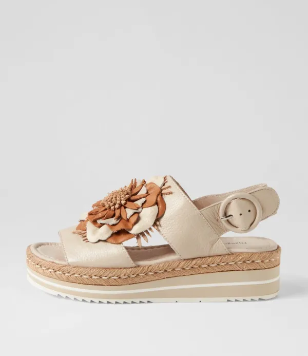Women DJANGO & JULIETTE Amare Almond Natural Multi Leather Espadrilles