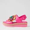 Women DJANGO & JULIETTE Amare Hot Pink Bright Multi Leather Sandals