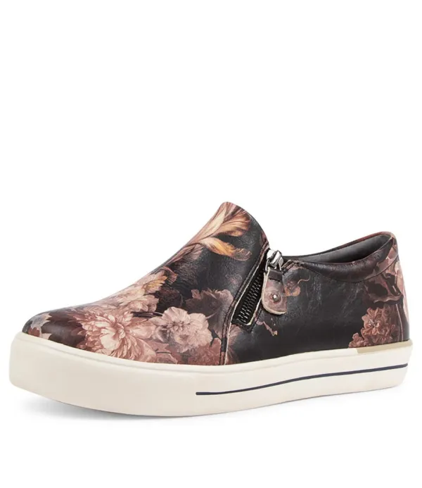 Women ZIERA Ambera W Antique Floral Leather Sneakers