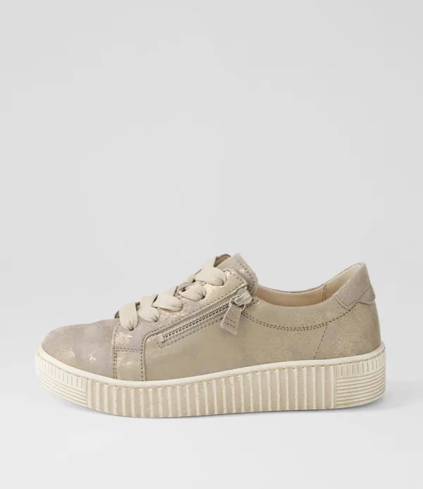 Women GABOR Amelia Muschel Beige Suede Sneakers