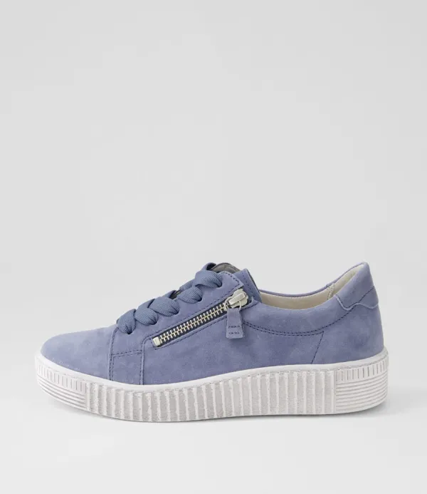 Women GABOR Amelia Nautic White Suede Sneakers