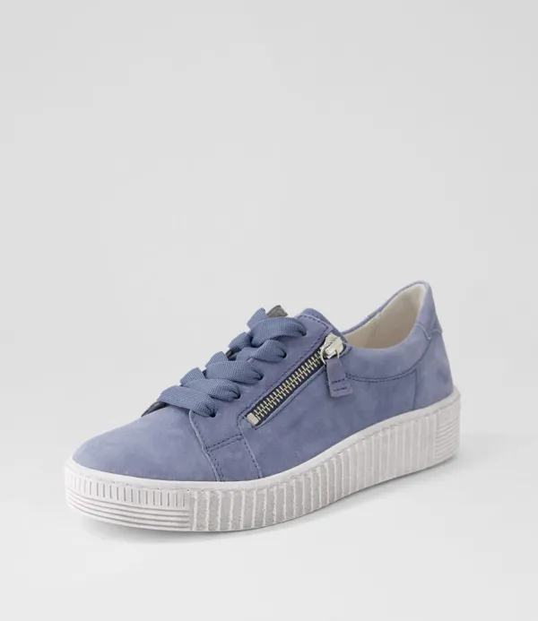 Women GABOR Amelia Nautic White Suede Sneakers