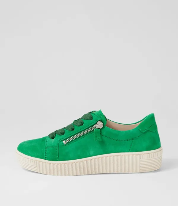 Women GABOR Amelia Verde Beige Suede Sneakers