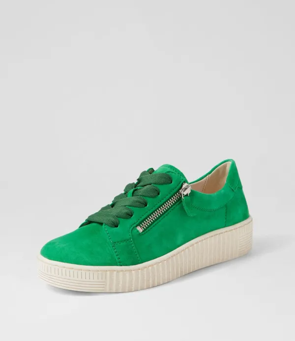 Women GABOR Amelia Verde Beige Suede Sneakers