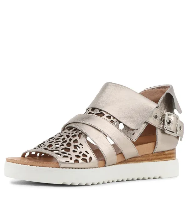 Women DJANGO & JULIETTE Ammar Platino Leather Sandals Ws