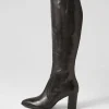 Women DJANGO & JULIETTE Ammies Black Leather Knee High Boots