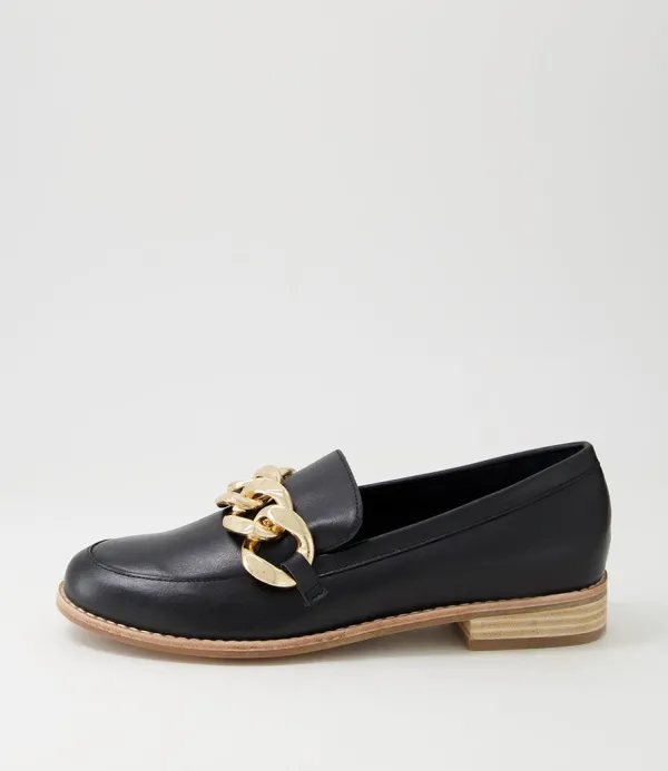 Women DJANGO & JULIETTE Ampard Black Leather Loafers