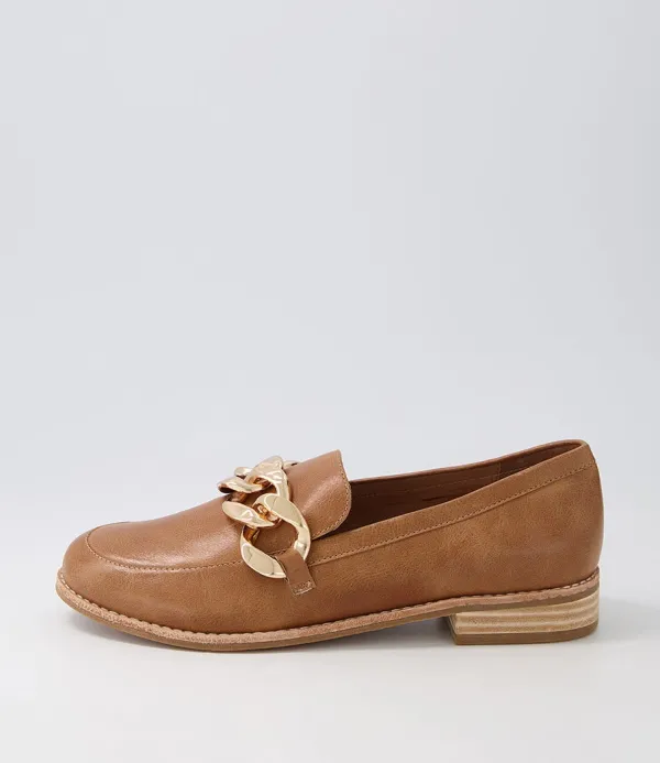 Women DJANGO & JULIETTE Ampard Tan Leather Loafers