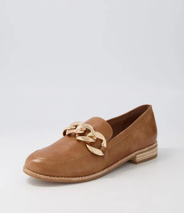 Women DJANGO & JULIETTE Ampard Tan Leather Loafers