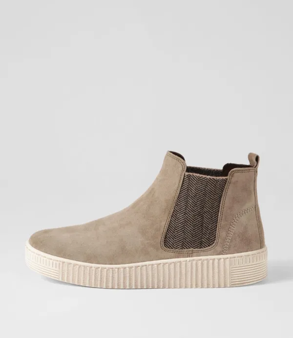 Women GABOR Angels Beige Suede Chelsea Boots