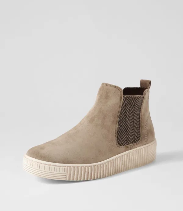 Women GABOR Angels Beige Suede Chelsea Boots