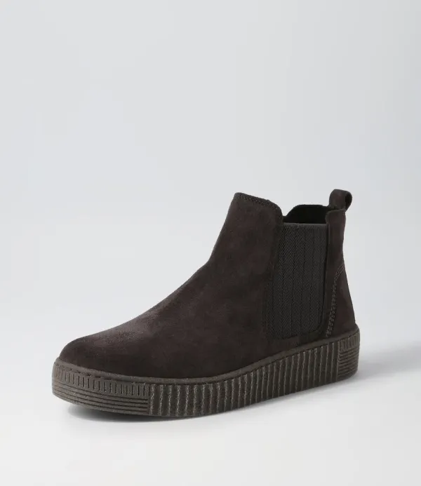 Women GABOR Angels Pepper Grau Suede Chelsea Boots