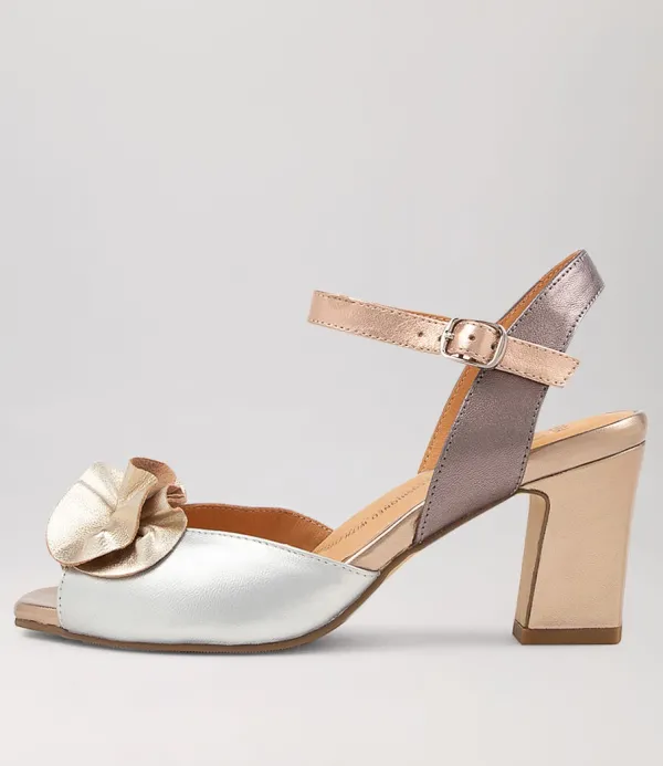 Women ZIERA Antonia W Metallic Multi Leather Sandals