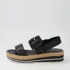 Women DJANGO & JULIETTE Antons Black Leather Espadrilles