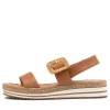Women DJANGO & JULIETTE Antons Dark Tan Leather Espadrilles