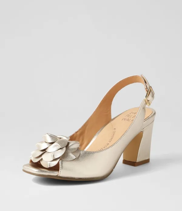 Women ZIERA Aprills W Pale Gold Leather Sandals
