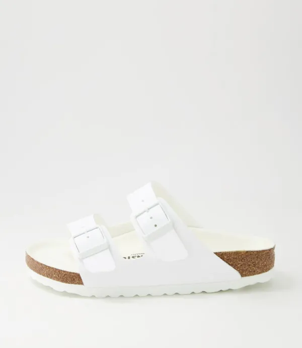 Women BIRKENSTOCK Arizona Semi Exq White Birkoflor Slides