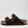 Women BIRKENSTOCK Arizona Sfb Mocca Suede Slides