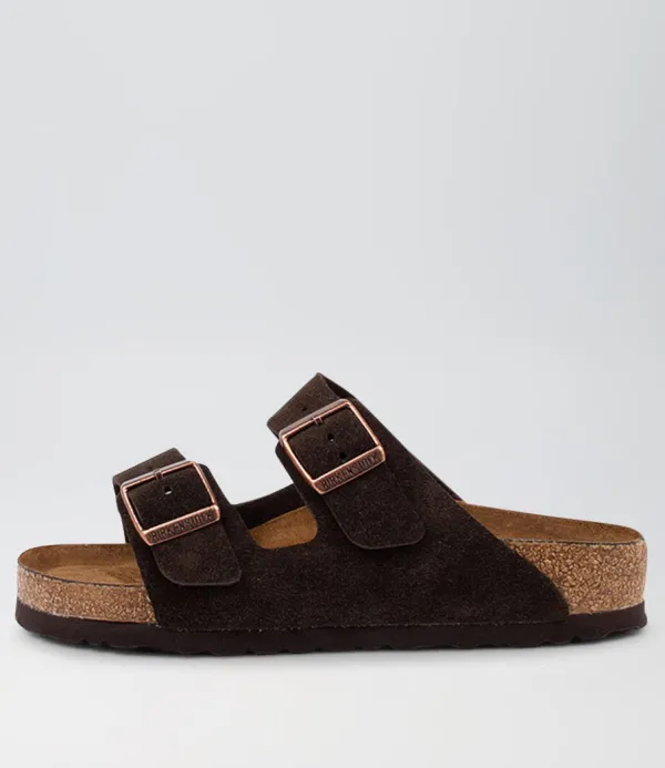 Women BIRKENSTOCK Arizona Sfb Mocca Suede Slides