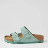 Women BIRKENSTOCK Arizona Sfb Nubuck Beryl Nubuck Slides