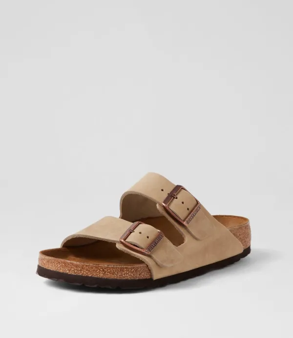 Women BIRKENSTOCK Arizona Tobacco Oiled Leather Slides