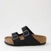 Women BIRKENSTOCK Arizona Vegan W Black Birkibuc Slides