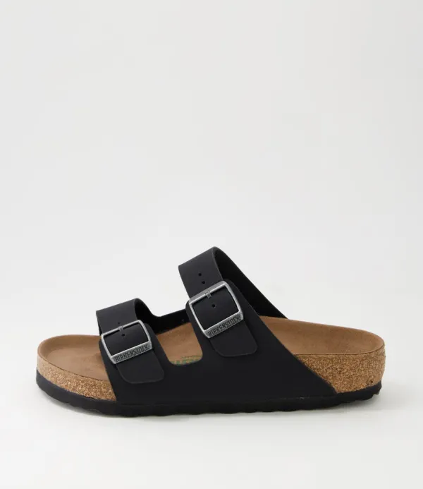 Women BIRKENSTOCK Arizona Vegan W Black Birkibuc Slides