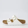 Women BIRKENSTOCK Arizona White Birkoflor Patent Slides