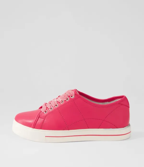 Women ZIERA Ashleen W Bright Pink Leather Sneakers