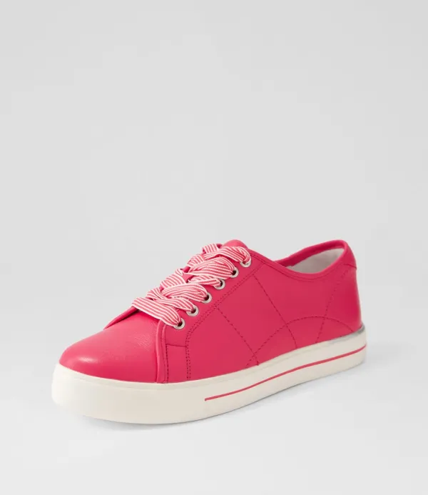 Women ZIERA Ashleen W Bright Pink Leather Sneakers
